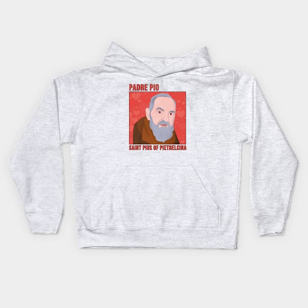 Padre Pio Kids Hoodie by DiegoCarvalho